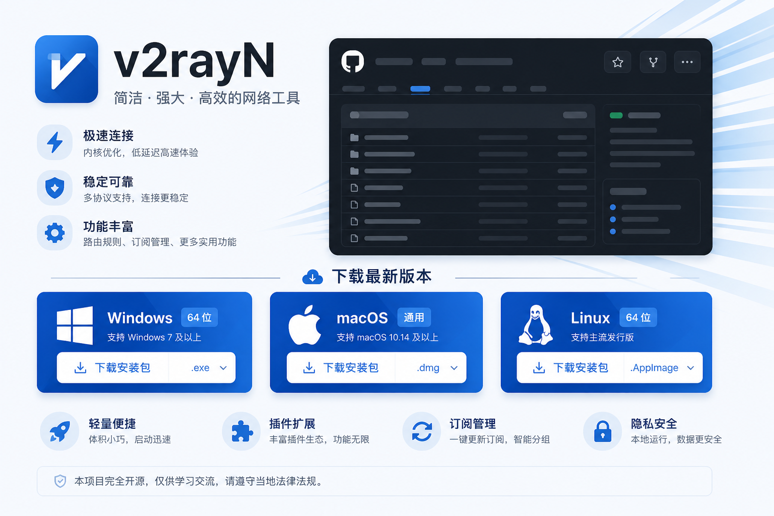 v2rayN 官方仓库下载引导图